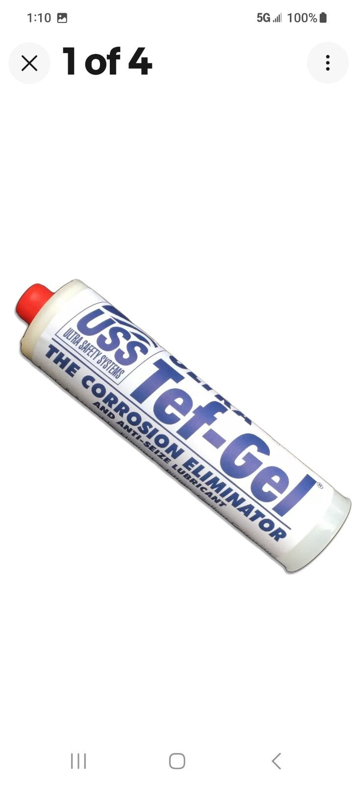 TG-12,Tef-Gel,12oz. Chalking Tube Anti-seize, Anti-gull Lubricant, Food Grade