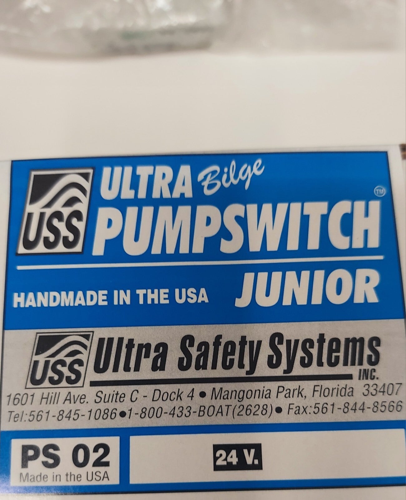UPS-02 JUNIOR Ultra Bilge Pump switch 24 VOLT