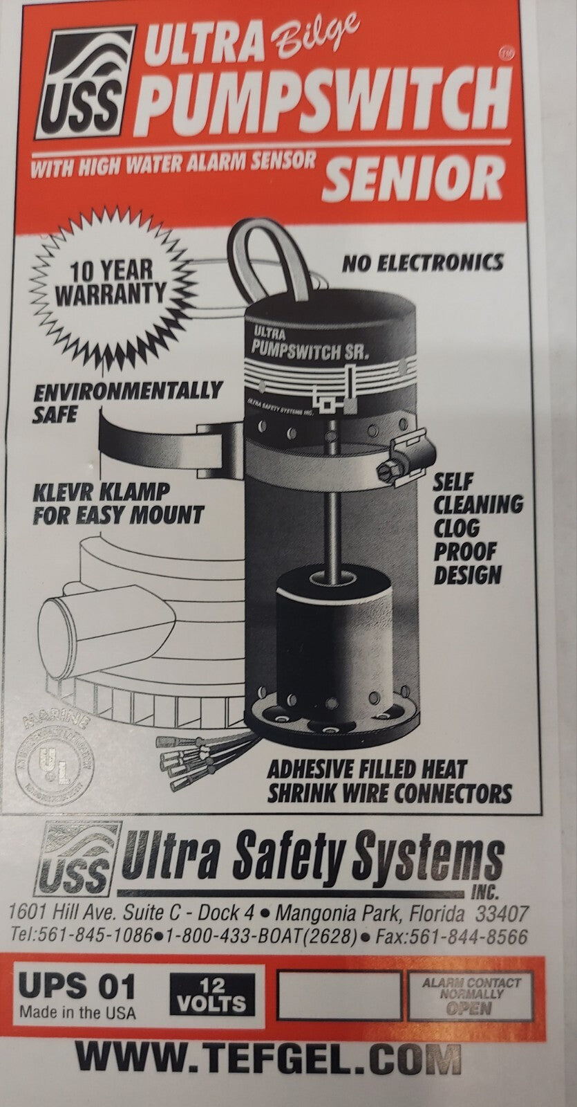 UPS-02 JUNIOR 24/32 VOLT With High Water Alarm & TG-1 20 CC CORROSION ELIMINATOR