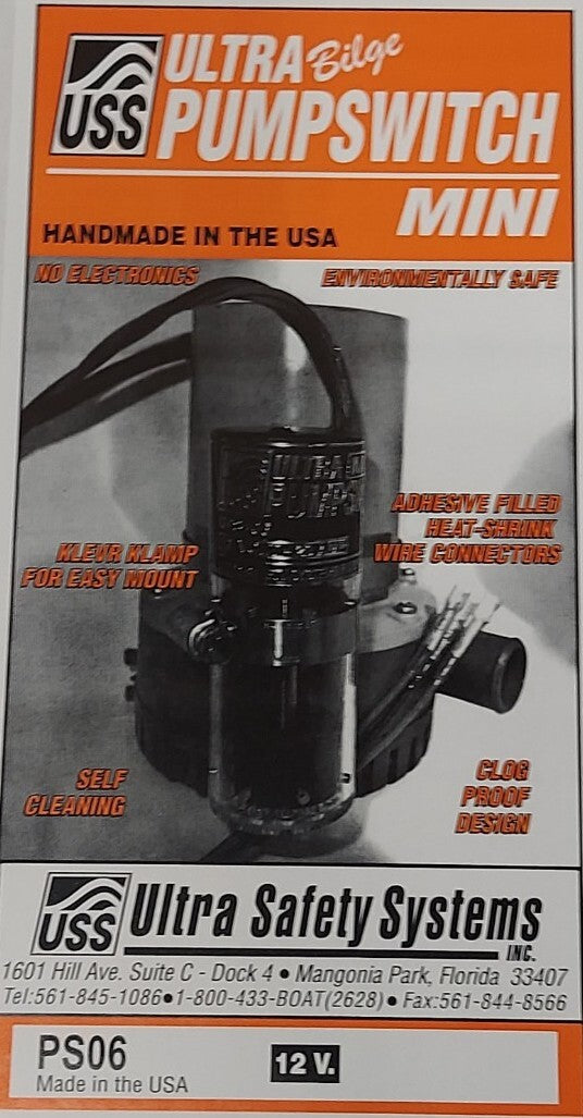 UPS-06 MINI Ultra Bilge Pump switch 12 VOLT AND TG-1 20 CC SYRINGE YOU SAVE $30