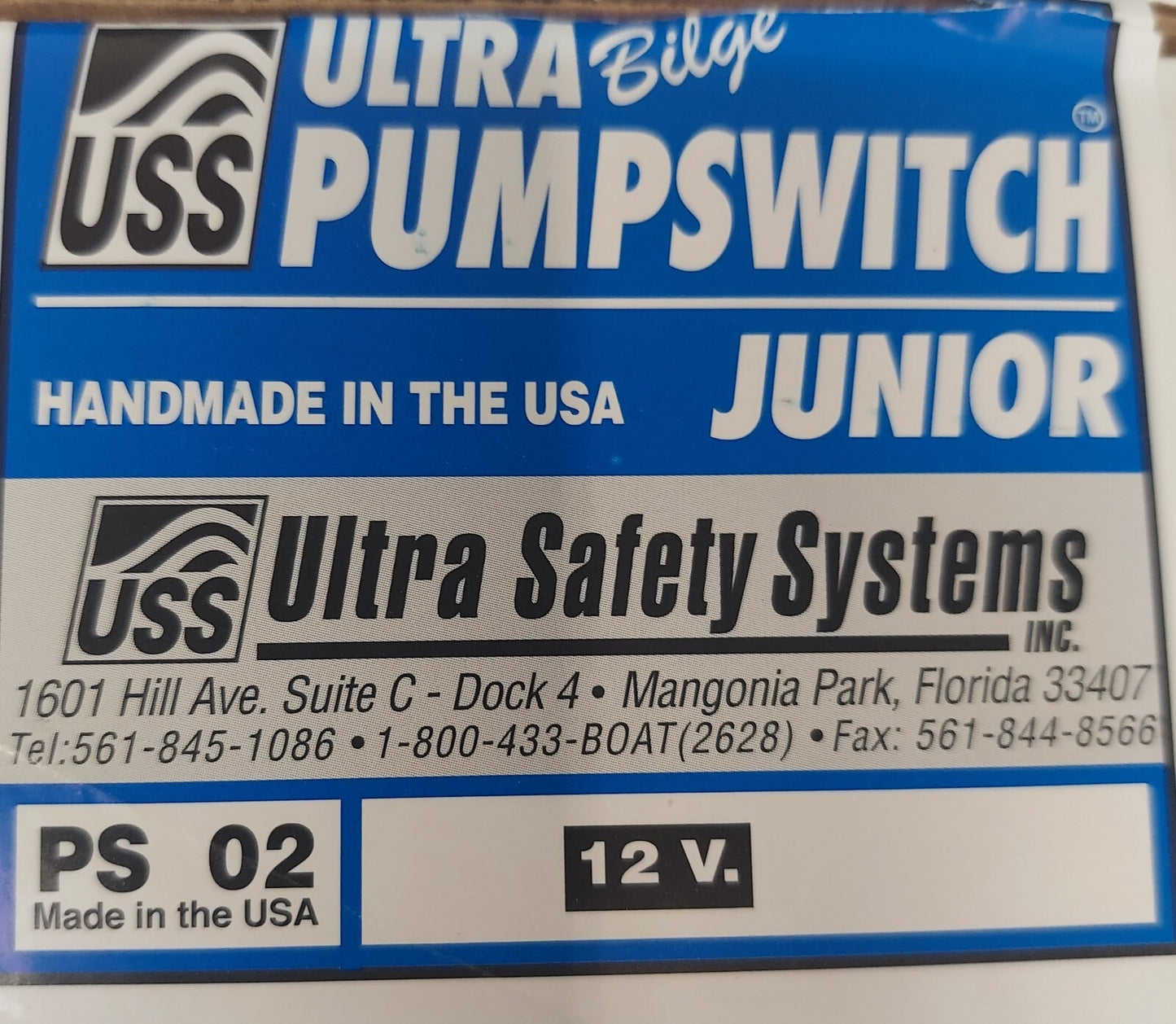 UPS-02 JUNIOR Ultra Bilge Pump switch 12 VOLT